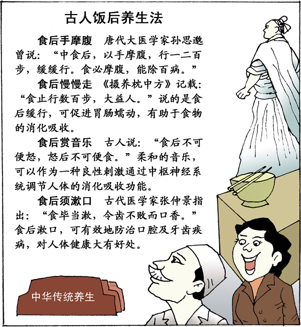 古人饭后养生法-血管微语